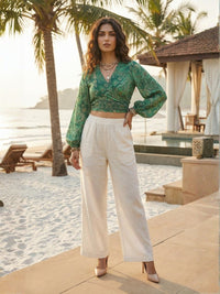 Eirlys emerald paisley boho wrap top