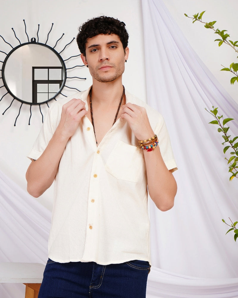 Axel creamstone boho cotton shirt