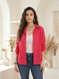 Solene candy pink cotton shirt