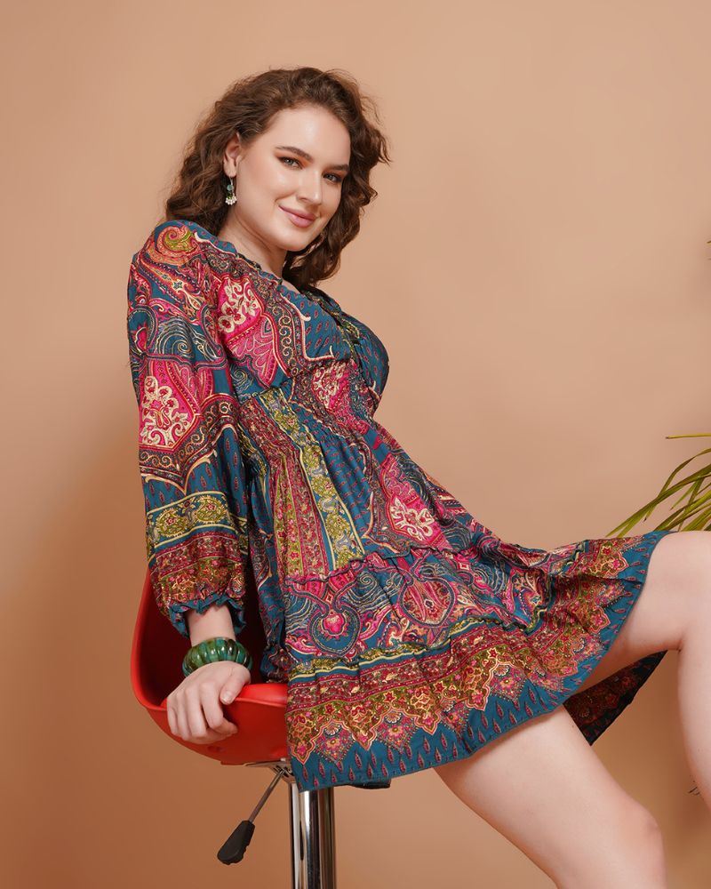 Celina peacock radiance mini dress