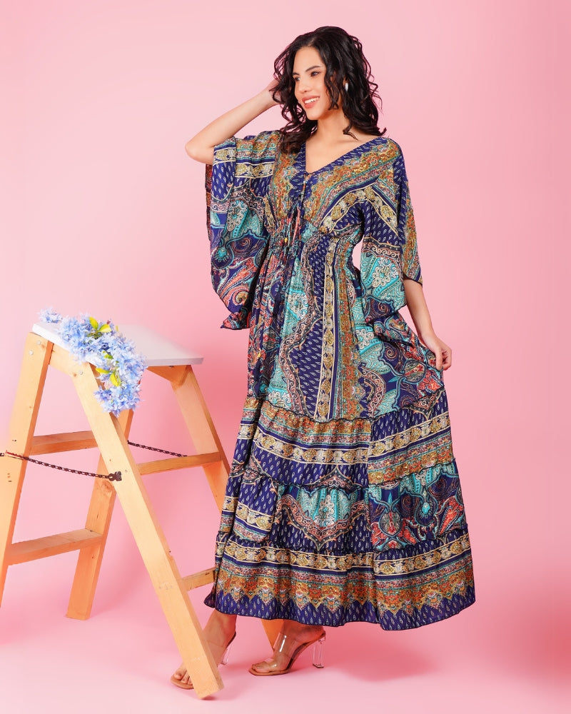 Bohemian moonlight paisley maxi with golden touch