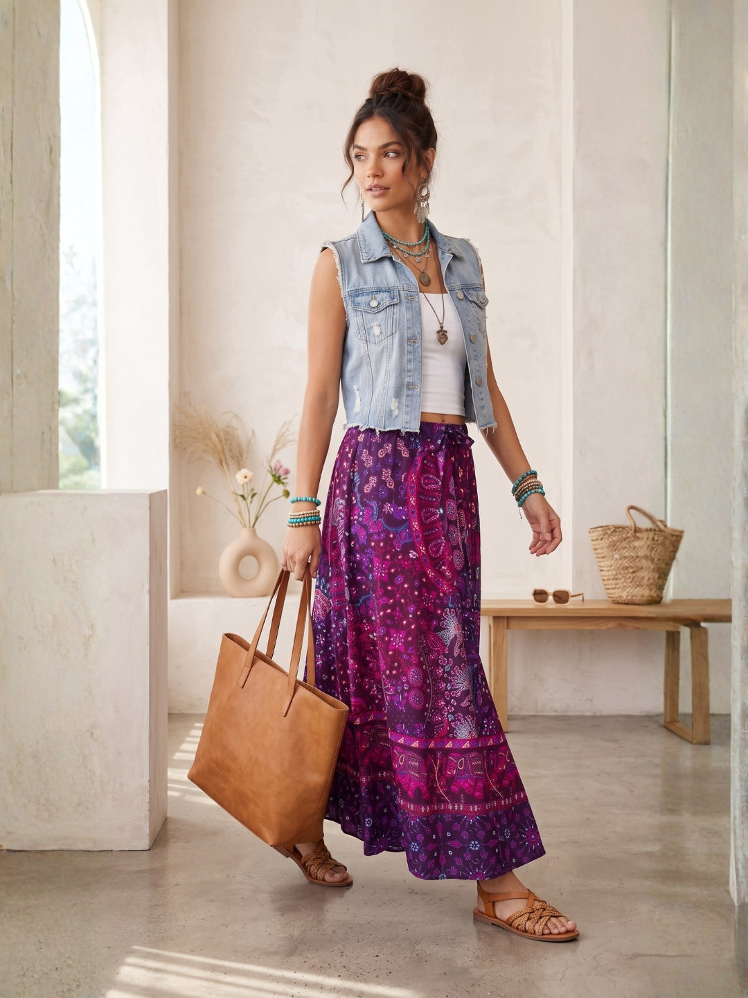Plum mirage bohemian skirt