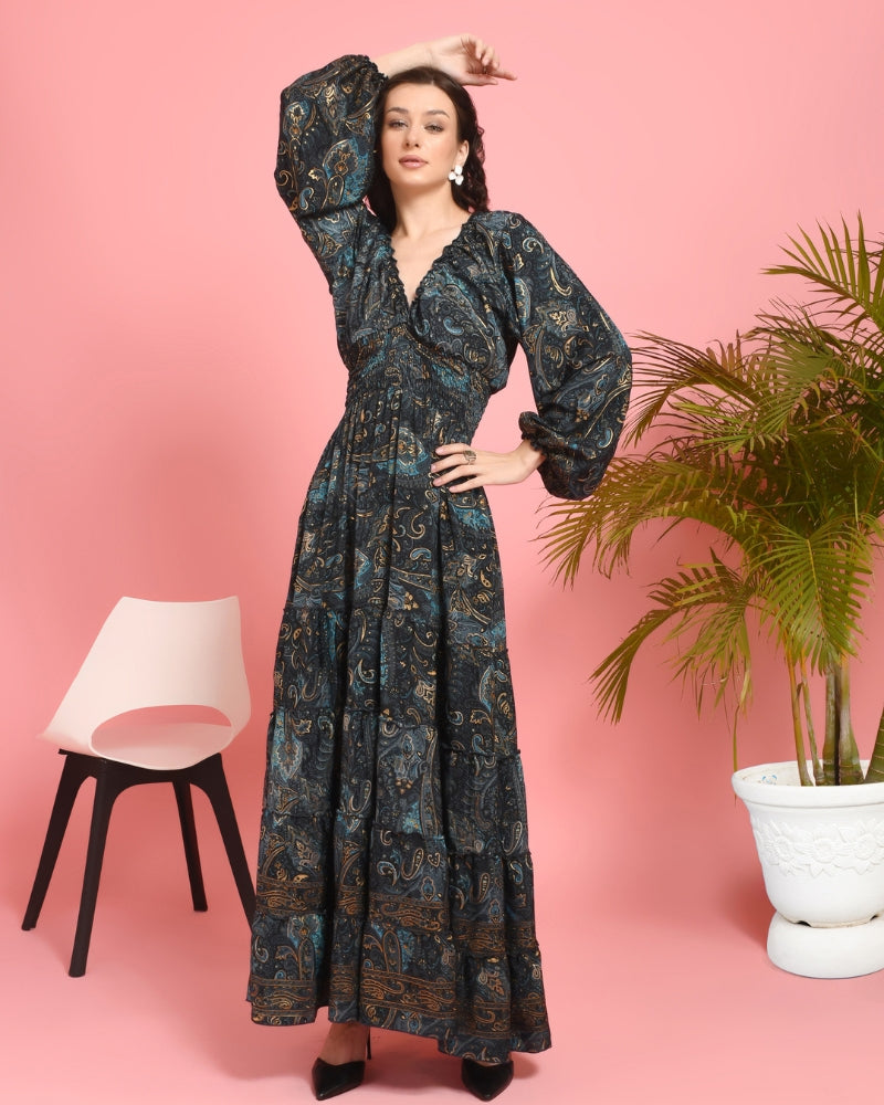 Tara goldleaf maxi dress