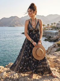 Odette Black Mirage Boho Maxi Dress
