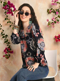 Liora navy blush bohemian top