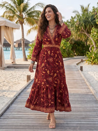 Mulberry merlot boho maxi dress