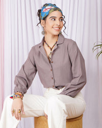 Mirelle mauve-twist boho cotton top