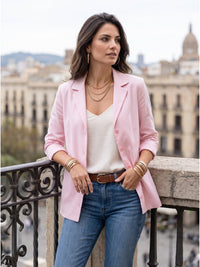Pink whisper boho lapel shirt