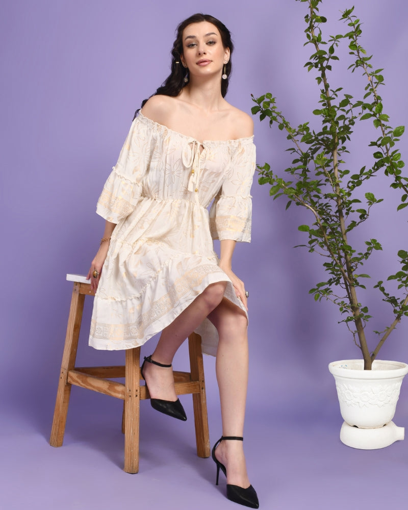 Alina off-shoulder mini dress