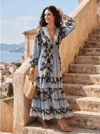 Celestine moonlit blue boho maxi dress