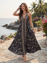 Estelle black pearl boho maxi dress