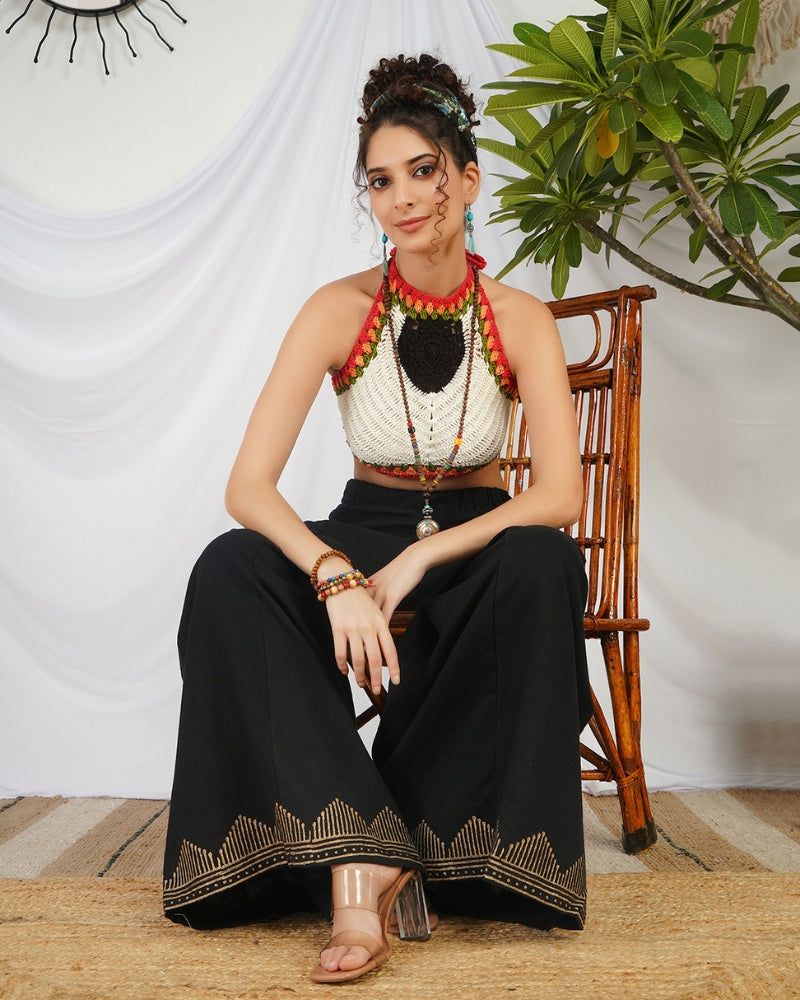 Noir ember cotton palazzo pants