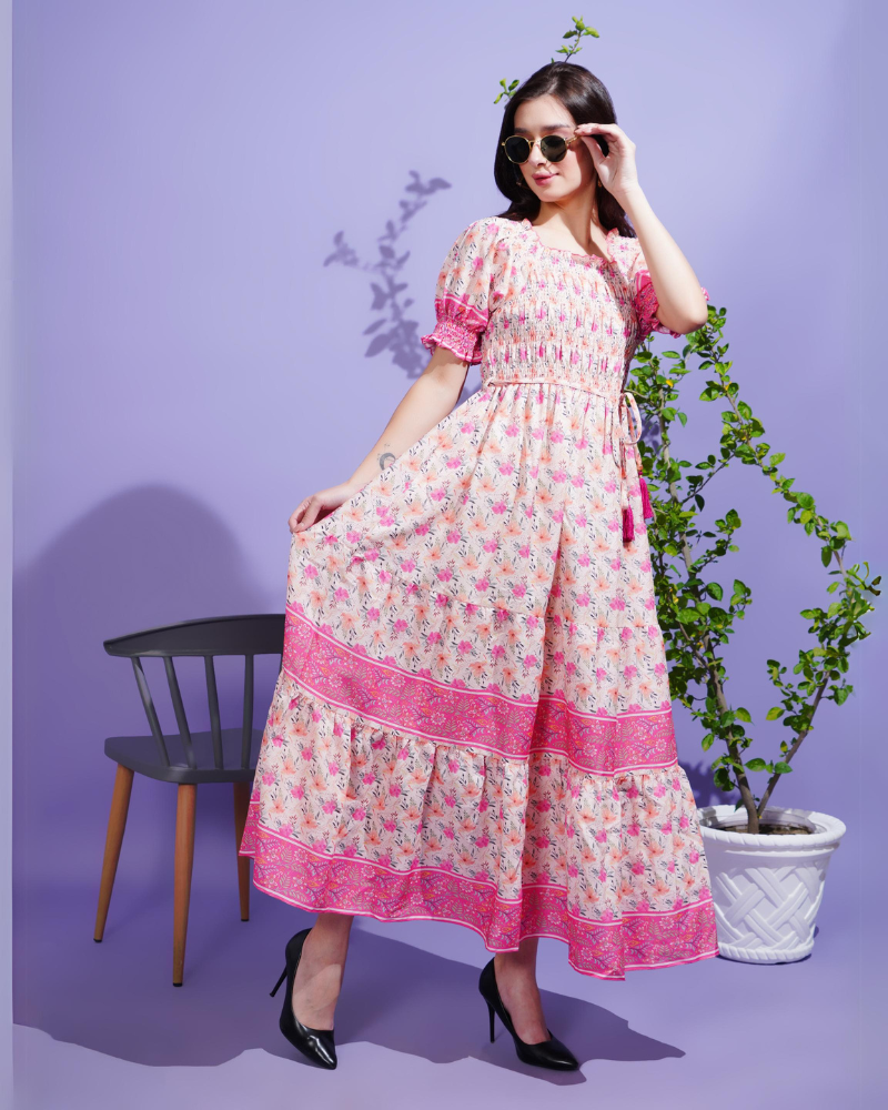 Pink meadow maxi dress