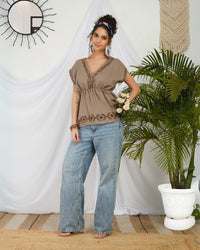 Amelie driftwood charm boho top