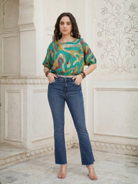 Isolde teal mirage boho top
