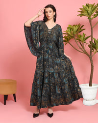 Rhea midnight garden maxi dress