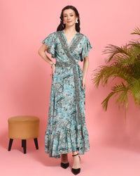 Marina paisley wrap maxi dress