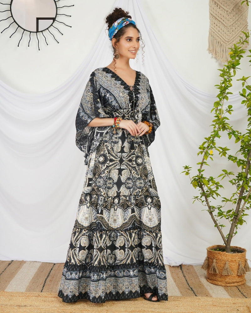 Cressida ebony glow bohemian maxi dress