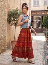 Cinnamon ember boho maxi skirt