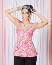 Marivelle candy paisley spaghetti top