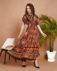 Zelina sunset spice boho maxi dress