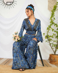 Sapphire glow palazzo co-ord set
