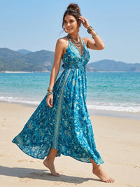 Calista blue bohemian maxi dress