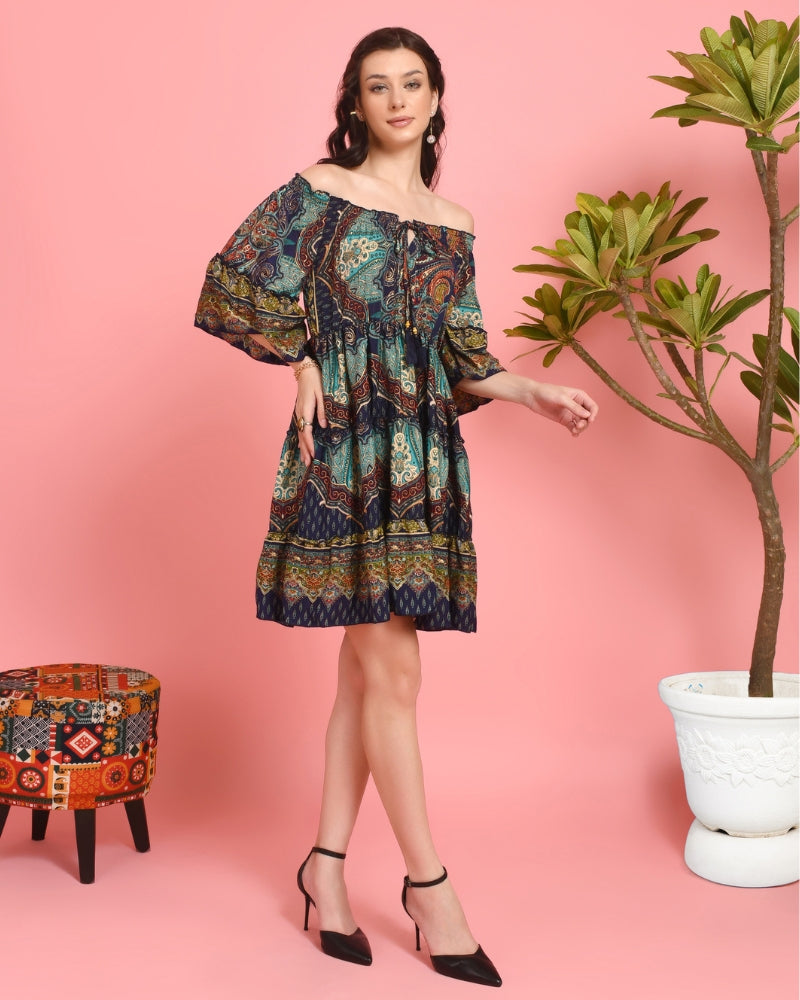 Rhea off-shoulder mini dress