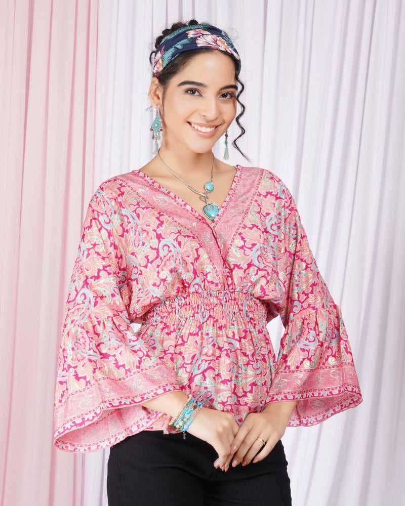 Tahlia blossom pink peplum top