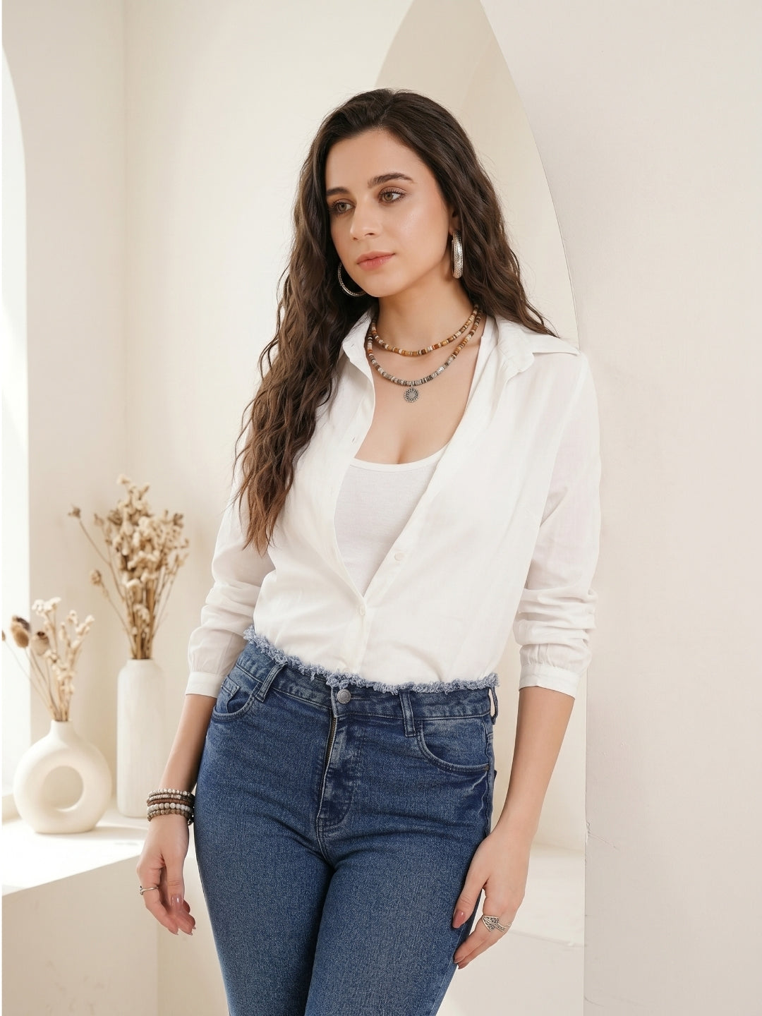 Calista ivory breeze cotton shirt