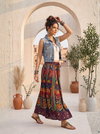 Peacock trail bohemian skirt