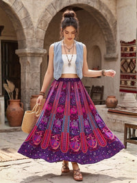 Twilight bloom boho maxi skirt