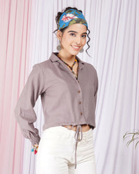 Mirelle mauve-twist boho cotton top