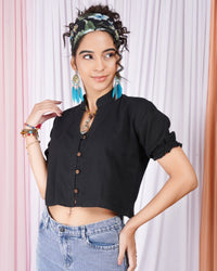 Aureline blackwood V-neck top