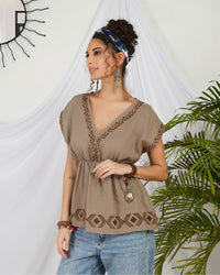 Amelie driftwood charm boho top