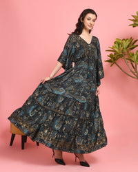 Rhea midnight garden maxi dress