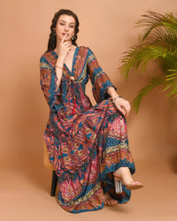 Mireya midnight bloom maxi dress