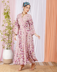 Selene rosevine wrap maxi dress