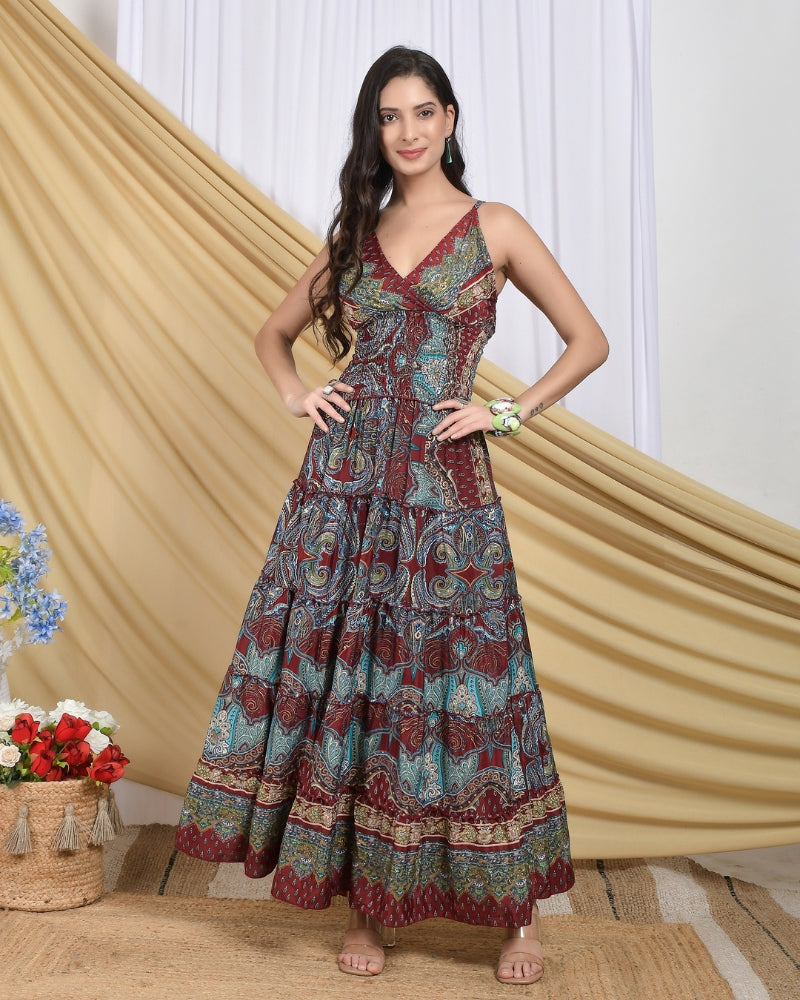 Aurora twilight muse tiered maxi dress