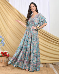 Celestine blush breeze tiered maxi dress