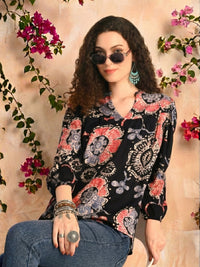 Liora navy blush bohemian top