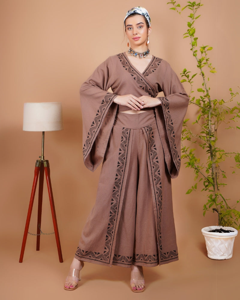 Cocoa charm khadi co-ord set