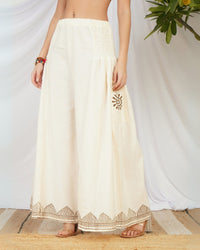 Ivory solstice cotton palazzo pants