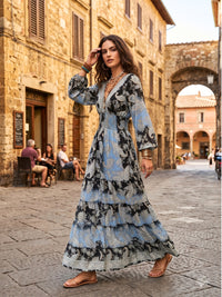 Celestine moonlit blue boho maxi dress