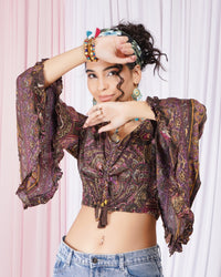 Clarisse cocoa-wine ruche top