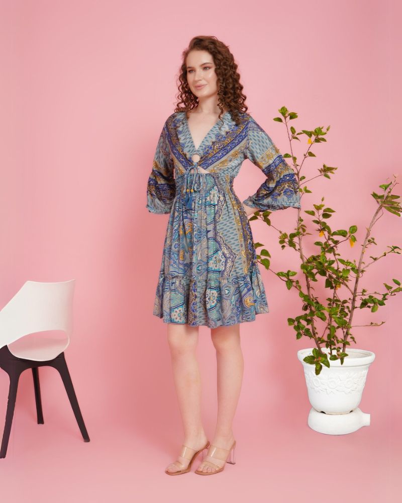 Boho drift blush short dress