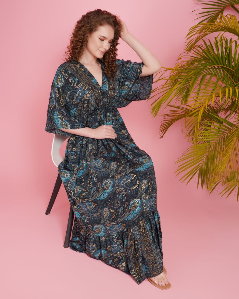 Starlit wanderer kimono maxi dress