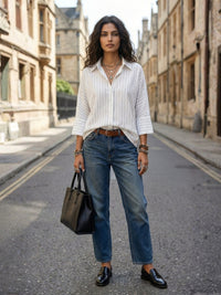 Ismerie pearl stripe boho formal shirt