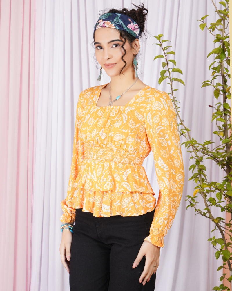 Maribel sunrise peplum top