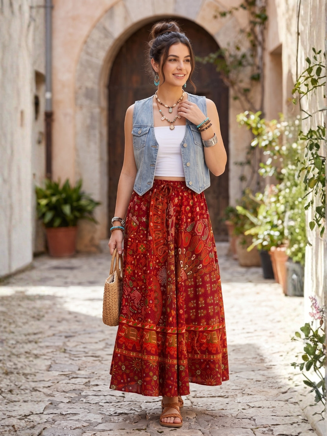 Desert spice bohemian skirt